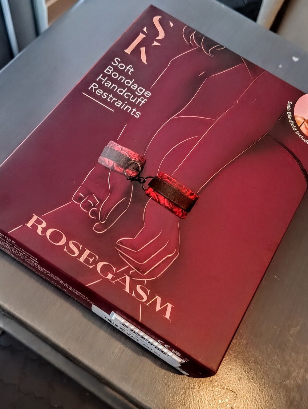 Hustler Store Rose Soft Bondage Handcuff Restraints With Blindfold New In Box